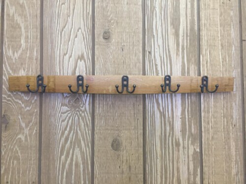 Stave Coat Rack with Small Double Hooks 3