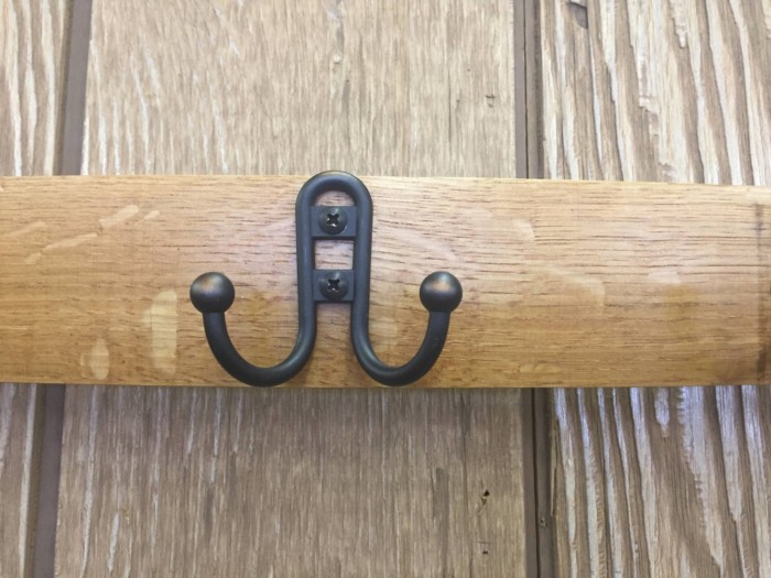 Stave Coat Rack with Small Double Hooks 2