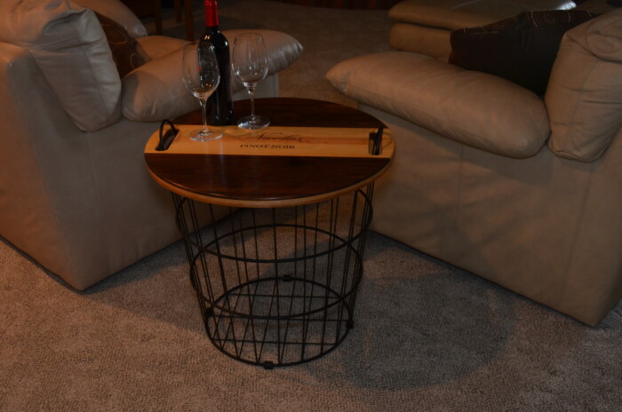 Wine Decor - Wire Basket End Table 2
