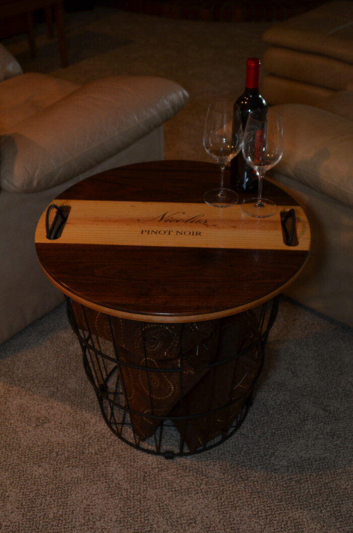 Wine Decor - Wire Basket End Table 6