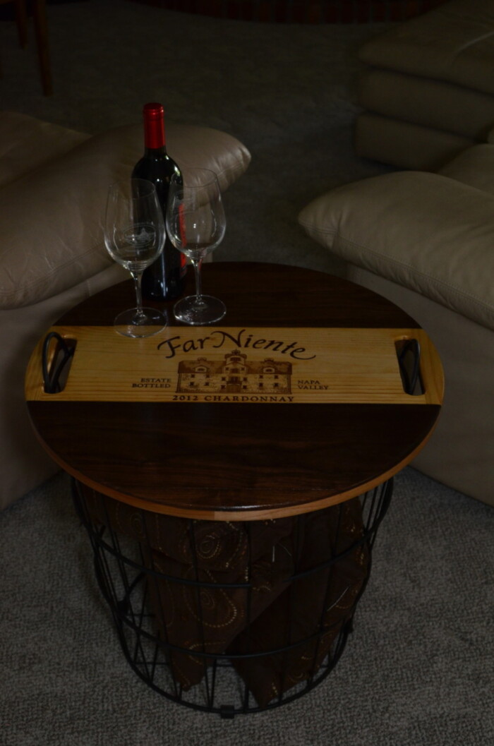 Wine Decor - Wire Basket End Table 7